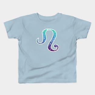 Leo Zodiac Symbol in Magical Mermaid Colors Kids T-Shirt